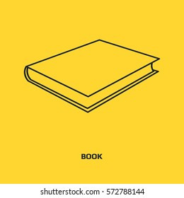 Book sign line vector icon. Education sign. Logo graphic design concept. Logotype, icon, template in web and print. Thin line icon