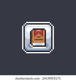 book sign in pixel art style