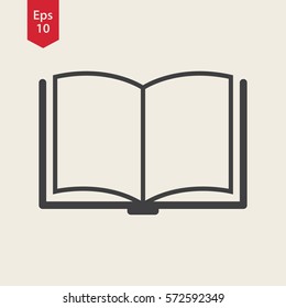 Book Sign. Simple Flat Icon Of Book. Vector Illustration.