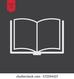 Book Sign. Simple Flat Icon Of Education. Vector Illustration.