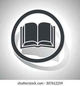 Book sign sticker, curved, with outlining and shadow