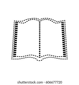 Book sign. Vector. Black dashed icon on white background. Isolated.