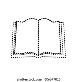 Book sign. Vector. Black dashed icon on white background. Isolated.