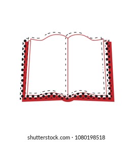 Book sign. Vector. Brown icon with shifted black circle pattern as duplicate at white background. Isolated.