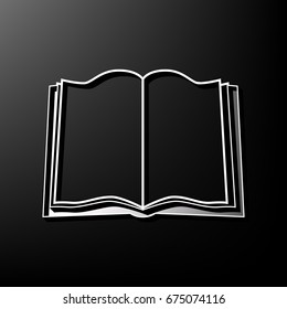 Book sign. Vector. Gray 3d printed icon on black background.