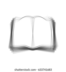 Book sign. Vector. Gray icon shaked at white background.