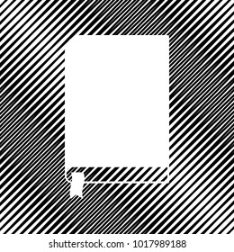 Book sign. Vector. Icon. Hole in moire background.