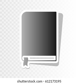 Book sign. Vector. New year blackish icon on transparent background with transition.
