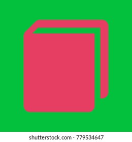 Book sign. Vector. Paradise pink icon on dark pastel green background.