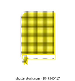 Book sign. Vector. Yellow icon with square pattern duplicate at white background. Isolated.