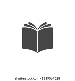 Book Silhouette Icon Black and White Vector Graphic