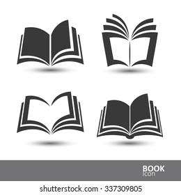book silhouette icon set,vector illustration