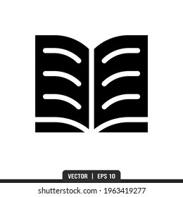 Book Silhouette icon vector, illustration logo template in trendy style. Suitable for many purposes.