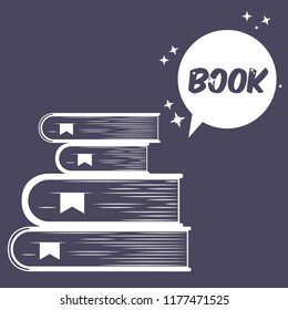 Book silhouette for reading design