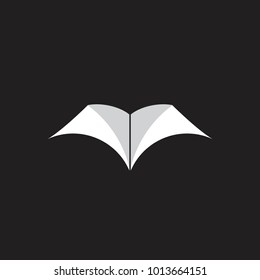 book silhouette shadow simple logo vector