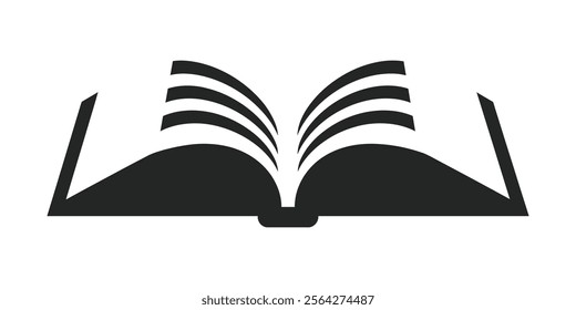 Book silhouette vector icon illustration.