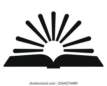 Book silhouette vector icon illustration.