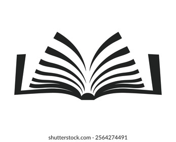 Book silhouette vector icon illustration.