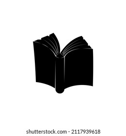 Book silhoutte illustration. Object icon concept isolated vector. Silhoutte design on white background.