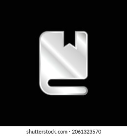 Icono metálico plateado del libro
