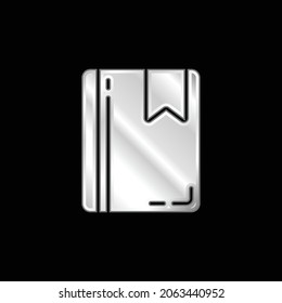 Book silver plated metallic icon