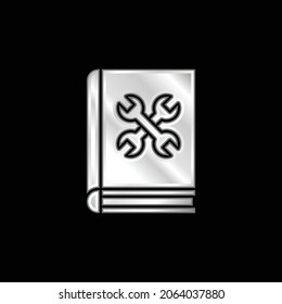 Icono metálico plateado del libro