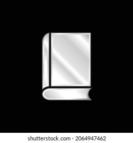 Book silver plated metallic icon