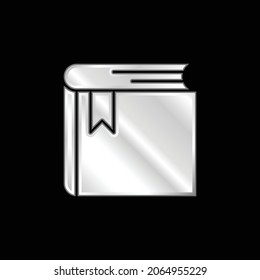 Book silver plated metallic icon