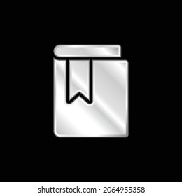 Book silver plated metallic icon