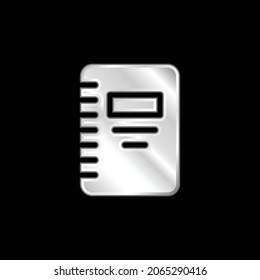 Book silver plated metallic icon