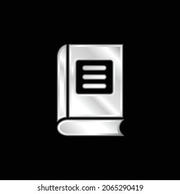 Book silver plated metallic icon