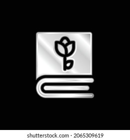 Book silver plated metallic icon