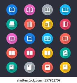 Book simple color icons