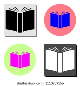 Book. simple flat vector icon illustration on four different color backgrounds