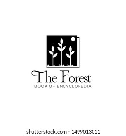 book and simple forest logo