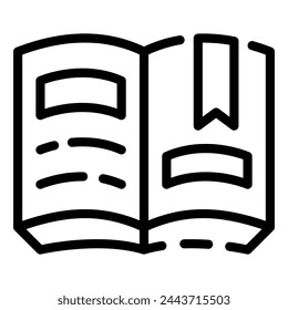 Book Simple Line Icon Logo Symbol