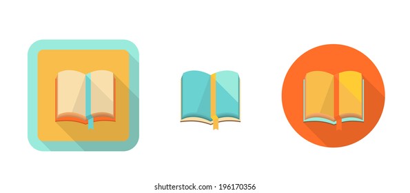 book, simple retro icon in flat style, vector illustration, eps10 with transparency
