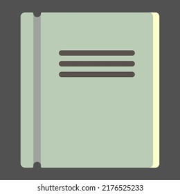 Book. A simple vector color image of a book on a dark background. For logos, labels, web design, icons, books.