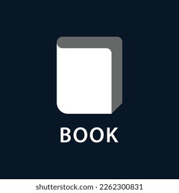 book simple vector logo icon. simple illustration style, great for graphic, book, school, education, study, etc.
