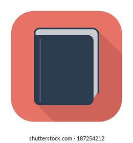 Book. Single flat color icon. Vector illustration.