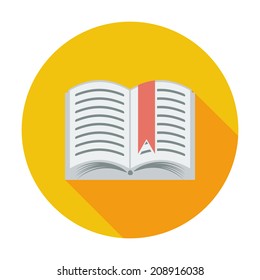 Book. Single flat color icon. Vector illustration.