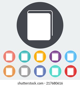Book. Single flat icon on the circle. Vector illustration.