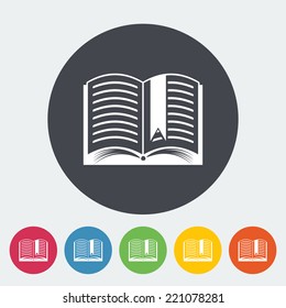 Book. Single flat icon on the circle. Vector illustration.