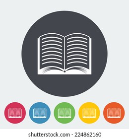 Book. Single flat icon on the circle. Vector illustration.