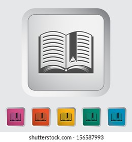 Book. Single flat icon. Vector illustration.