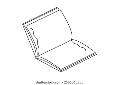 Book single-line art creatively depicts the essence of knowledge and imagination with a simple, continuous line that flows effortlessly.