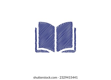 Book sketch iocn vector. Education icon book