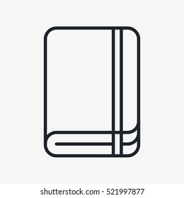 Book Sketchbook Notebook Minimalistic Flat Line Outline Stroke Icon Pictogram Symbol