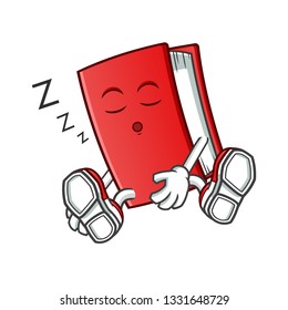 book sleep mascot vector cartoon illustration