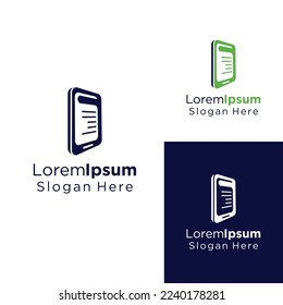 diseño del logo de libros y smartphones, tecnología e inspiración del logo educativo